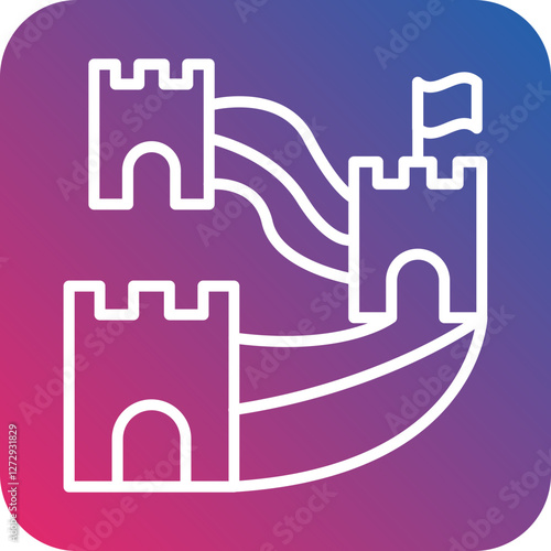 Great Wall of China Icon Style