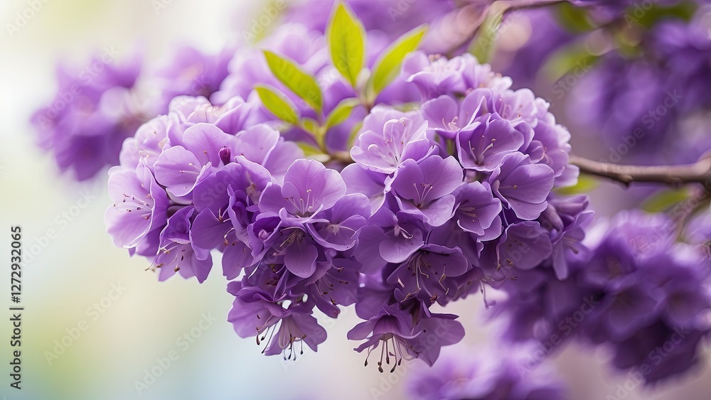 Jacaranda Tree's Purple Blossoms with Empty Space for Text Jacaranda Tree's Purple Blossoms with Empty Space for Text
