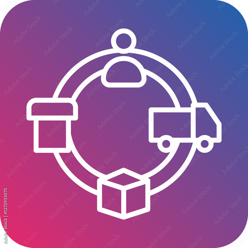 Circular Supply Chain Icon Style Circular Supply Chain Icon Style