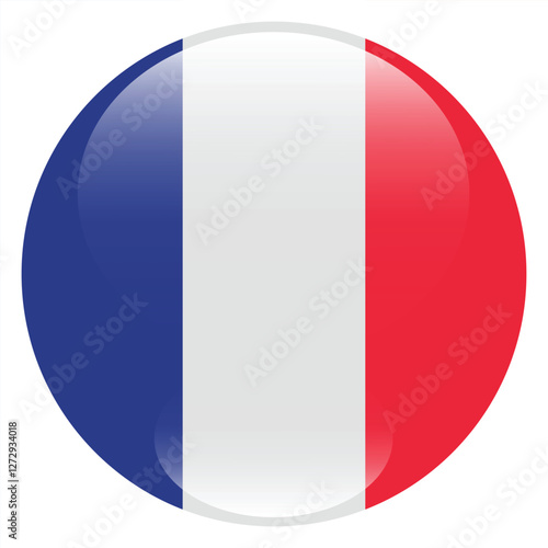 France circle flag logo icon digital vector illustration