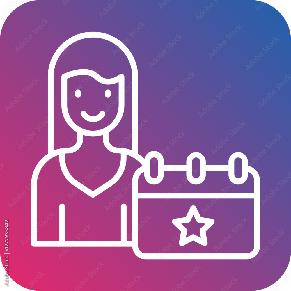 Event Planner Female Icon Style Event Planner Female Icon Style