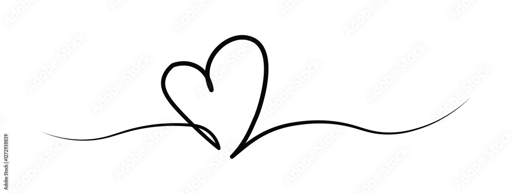 Heart and love sign in continuous one line drawing. Abstract love symbol. Continuous line art drawing vector illustration Heart and love sign in continuous one line drawing. Abstract love symbol. Continuous line art drawing vector illustration