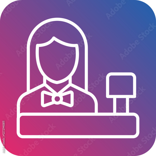 Cashier Female Icon Style