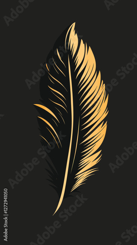 Elegant Feather Minimalist Flat Design Vector Illustration for Creative Branding