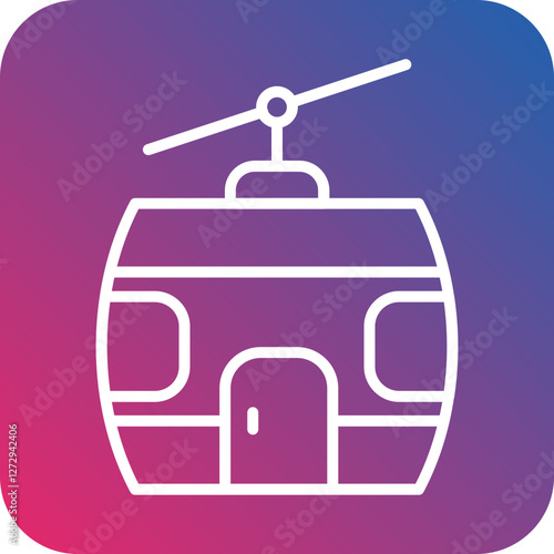 Cable Car Cabin Icon Style