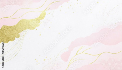 優美で抽象的な和風イメージの背景素材（春）