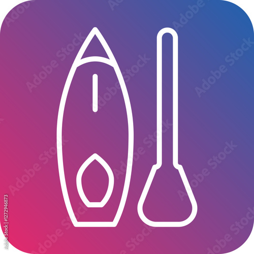 Paddleboarding Icon Style
