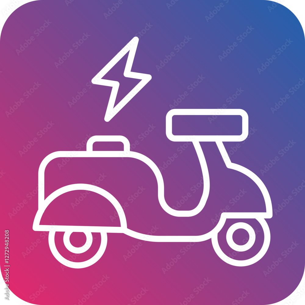 Fototapeta premium Long Range Scooter Icon Style