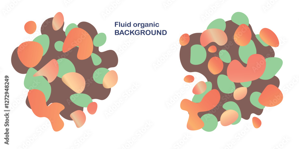 Fluid organic background. Frame isolated. Set of abstract liquid shapes, colorful elements, gradient waves with geometric lines, dynamical forms. Vector design for banner, flyer, business card. Fluid organic background. Frame isolated. Set of abstract liquid shapes, colorful elements, gradient waves with geometric lines, dynamical forms. Vector design for banner, flyer, business card.