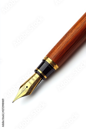 Wallpaper Mural Wooden fountain pen nib close-up on white background Torontodigital.ca