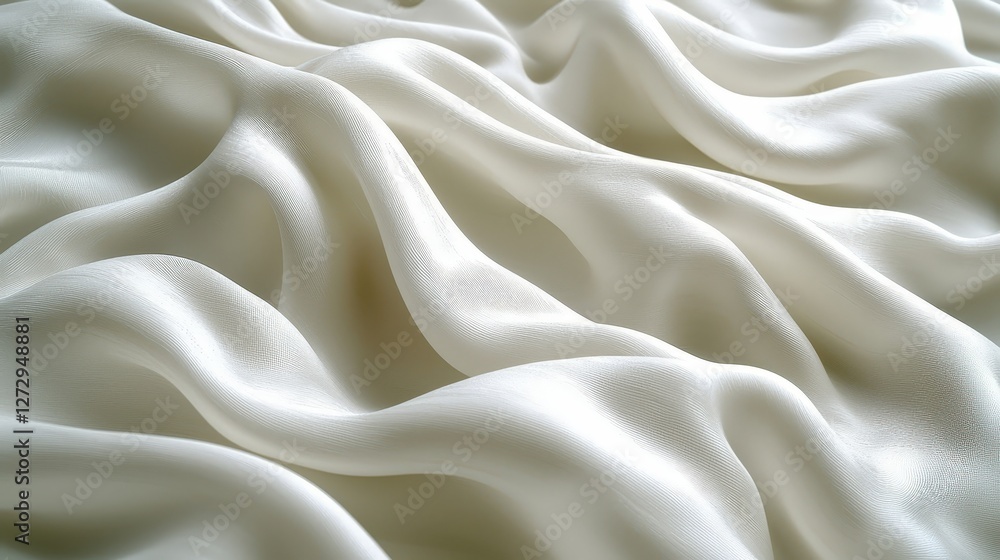 Obraz premium Closeup view of a soft white fabric sheet emphasizing texture and detail