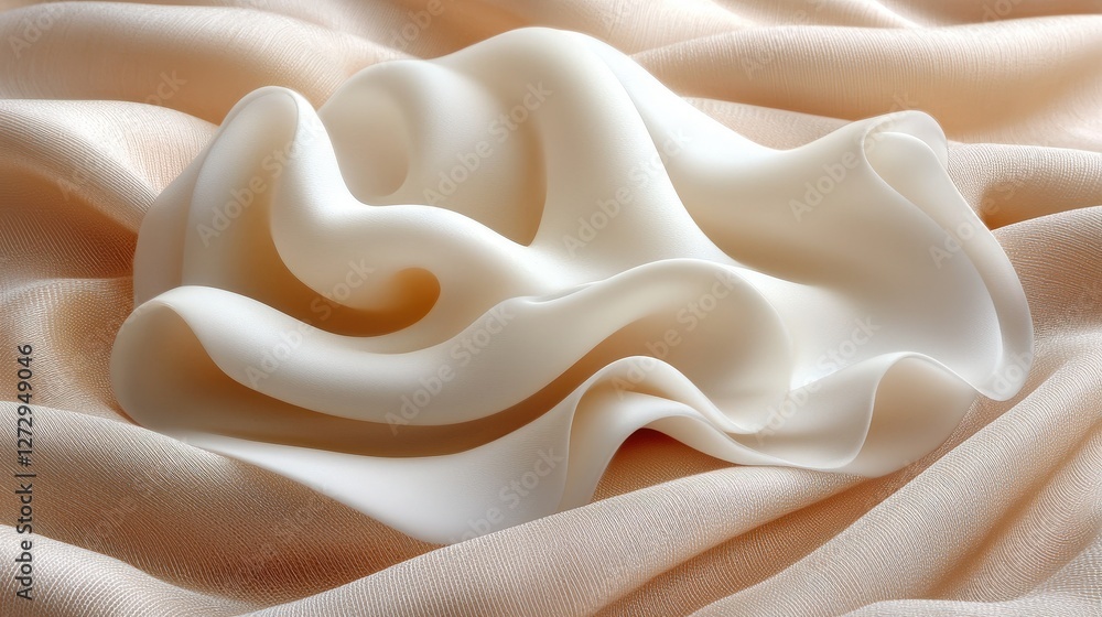 Obraz premium Closeup of white cloth featuring a delicate white flower creating a serene mood