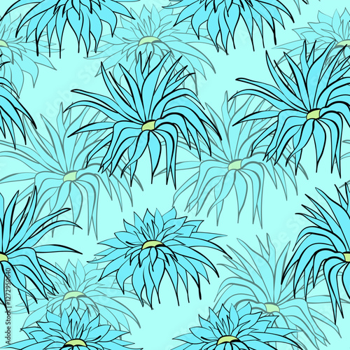 Seamless floral pattern based on traditional folk art ornaments. Colorful flowers on color background. Scandinavian style. Sweden nordic style. Vector illustration. Simple minimalistic pattern.