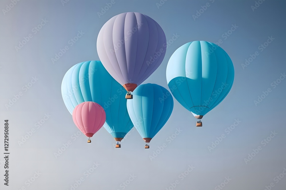 Naklejka premium ia generated. hot air balloon in flight