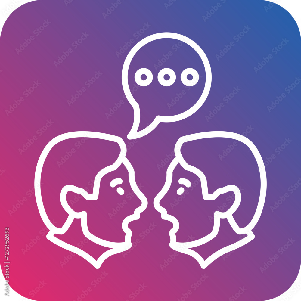 Face To Face Conversation Icon Style Face To Face Conversation Icon Style