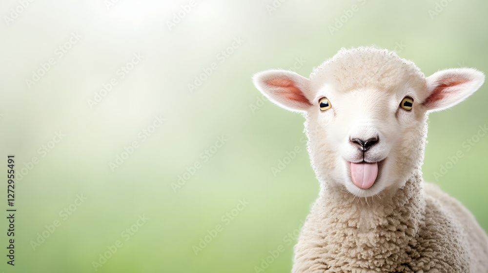 Portrait of a Sheep Sticking Out Its Tongue, Close-Up
Portrait of a Sheep Sticking Out Its Tongue, Close-Up