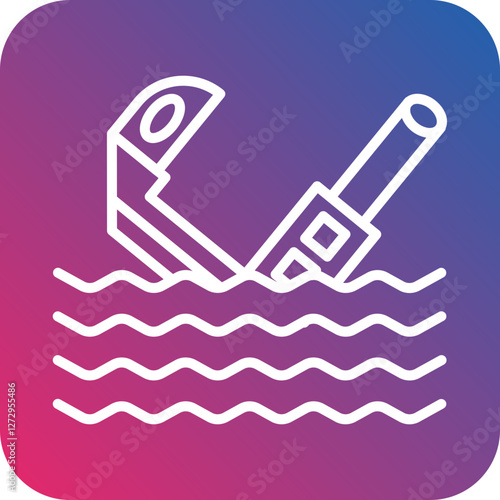 Ship Sinking Icon Style