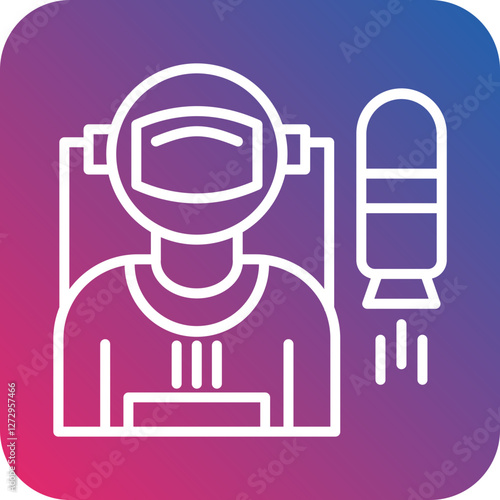 Astronaut Flying Icon Style