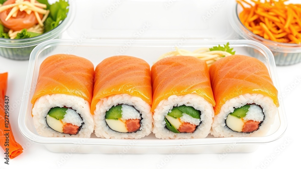 Sushi Roll Takeaway Box - Salmon, Ginger, Wasabi - Food Delivery