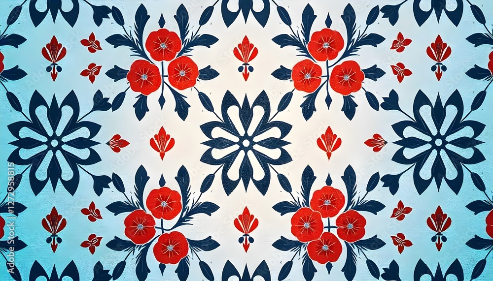 Striking Ethnic Geometric Pattern Wallpaper with Batik Texture Striking Ethnic Geometric Pattern Wallpaper with Batik Texture