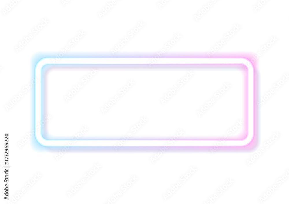 Blue and pink rectangle neon frame. Technology retro sci-fi abstract futuristic background. Vector pastel colors design Blue and pink rectangle neon frame. Technology retro sci-fi abstract futuristic background. Vector pastel colors design