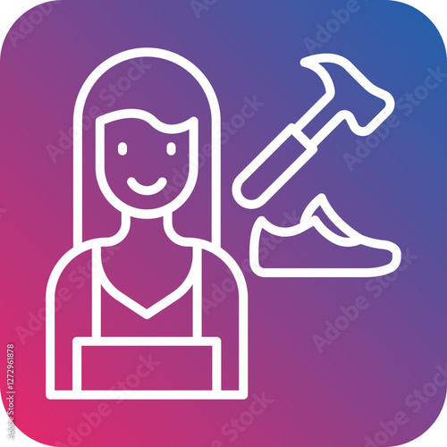 Shoe Maker Lady Icon Style
