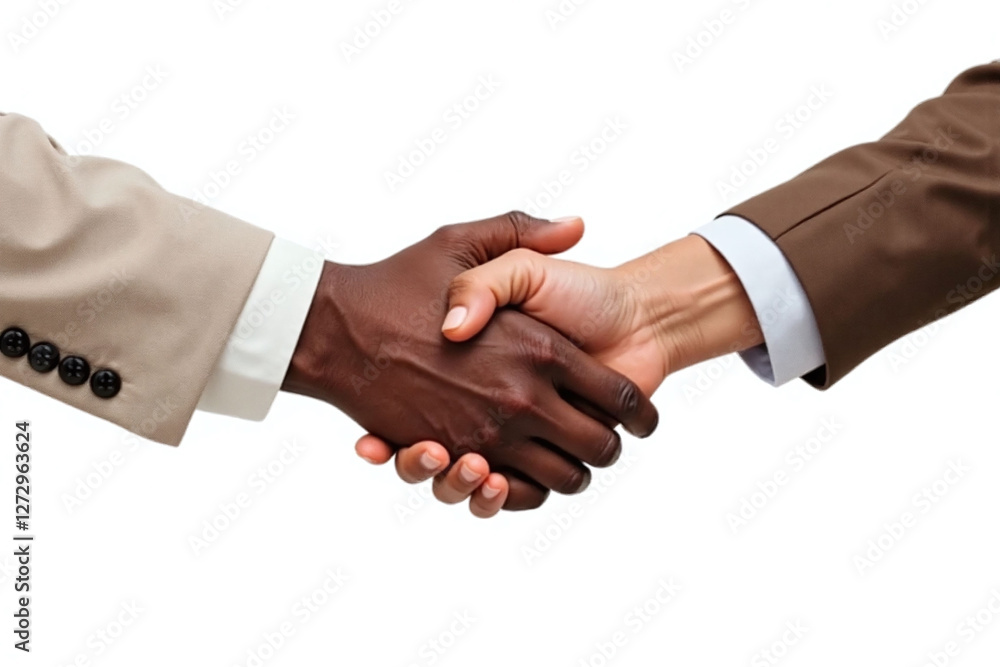 two hands shaking of different skin tones business attire two hands shaking of different skin tones business attire
