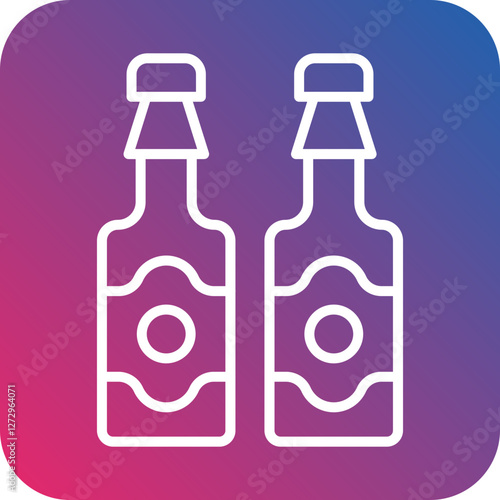 Beer Bottles Icon Style