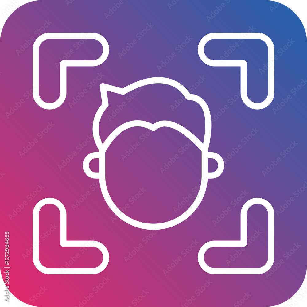 Obraz premium Face Recognition Icon Style