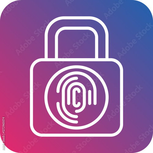 Biometric Padlock Icon Style