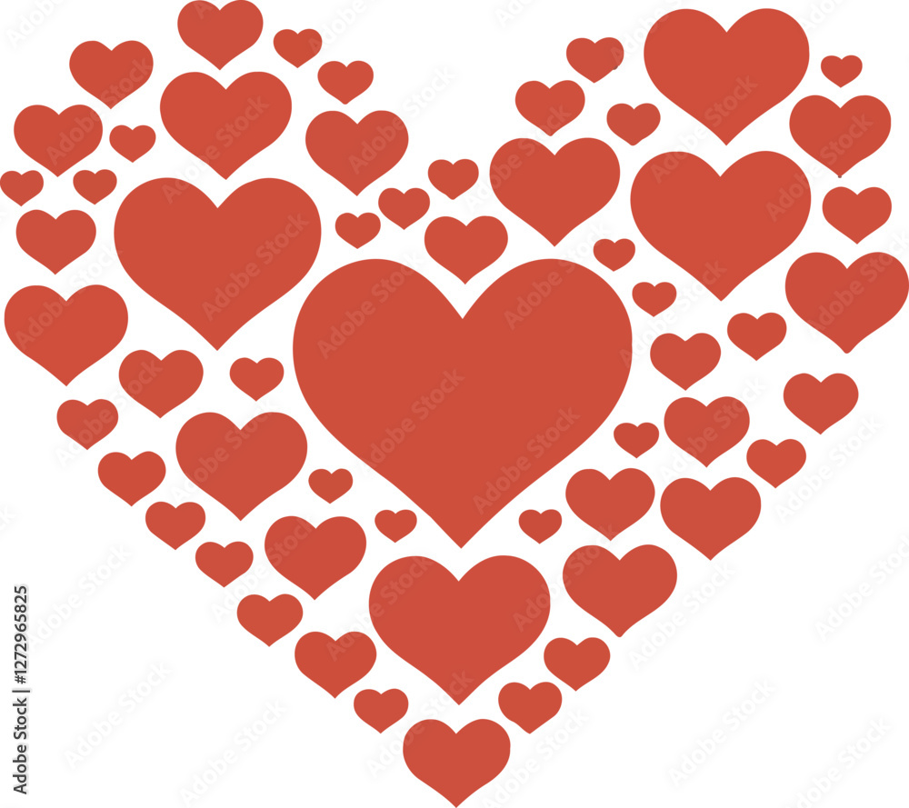 Heart Shape Made of Smaller Hearts Heart Shape Made of Smaller Hearts