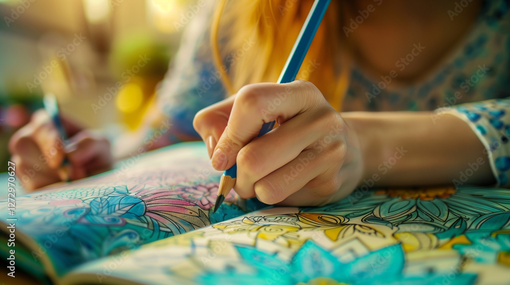 A person coloring outside the lines of an adult coloring book, playfully defying the rules. The vibrant colors spill beyond the borders, reflecting a fun and carefree approach to creativity. A person coloring outside the lines of an adult coloring book, playfully defying the rules. The vibrant colors spill beyond the borders, reflecting a fun and carefree approach to creativity.