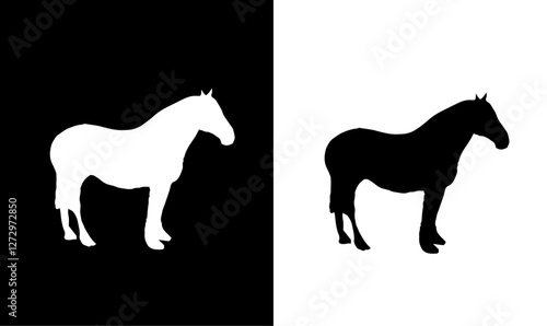 Canvas Print horse silhouette illustration vector, animal silhouette illustration vector, des