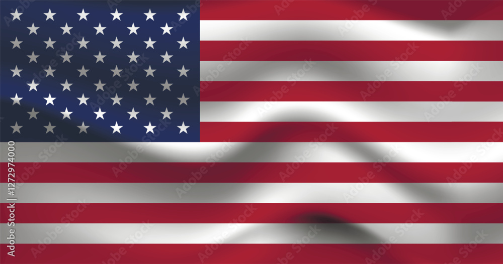Naklejka premium Flag of USA, The United States of America. American national symbol in official colors. Template icon. Abstract vector background.