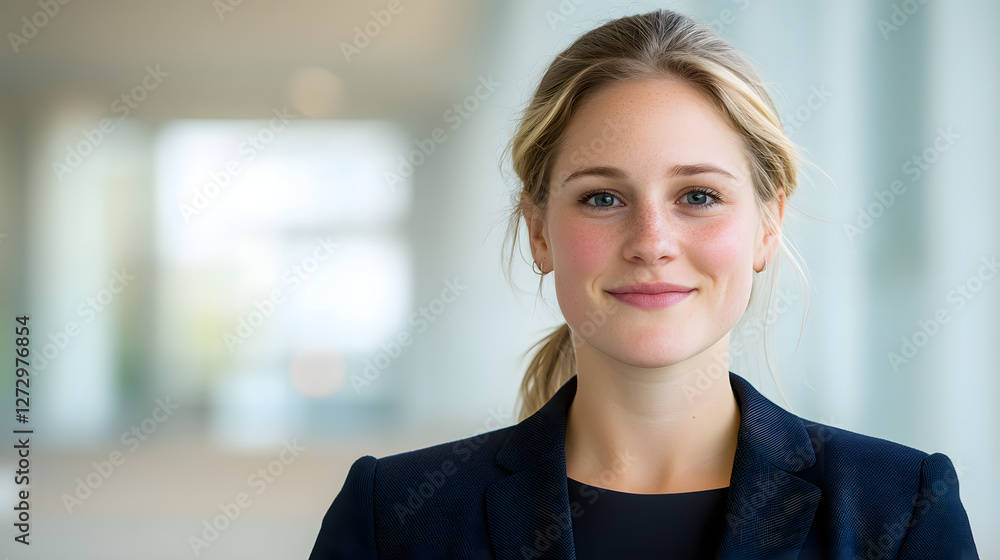 Young Businesswoman in a Modern Office, Confidently Expressing Success and Professionalism
Young Businesswoman in a Modern Office, Confidently Expressing Success and Professionalism