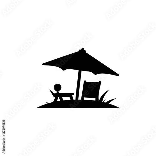 A beach chair  umbrella logo