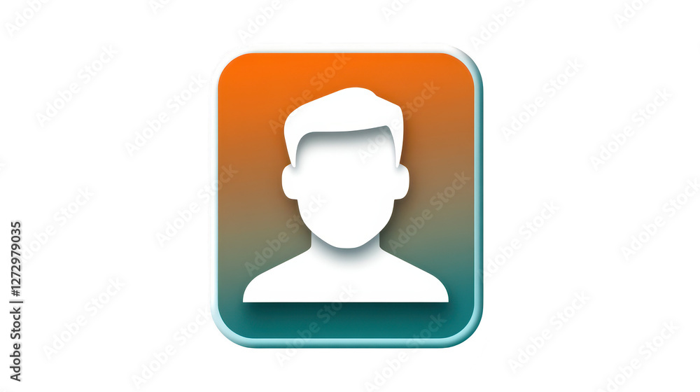 Modern profile icon, person within a square for design profile Modern profile icon, person within a square for design profile