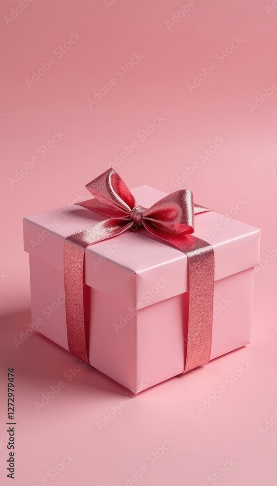 Sequin box in muted pink color on soft background, gift wrap, present, muted pink Sequin box in muted pink color on soft background, gift wrap, present, muted pink