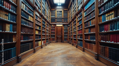 law library with shelves of books and legal documents in a professional office