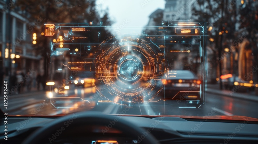 Obraz premium Visualize the future real-time gigapixel interface for enhanced navigation in urban environments