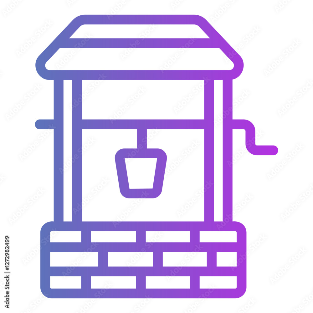 Obraz premium water well Gradient icon