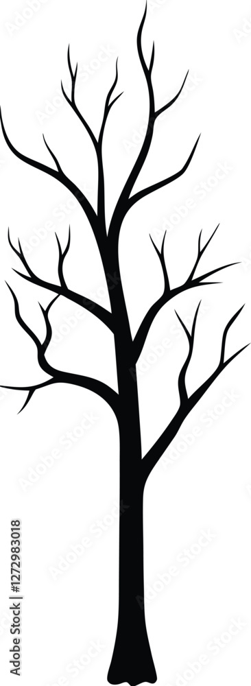 Obraz premium Artificial tree silhouette.Simple vactor line art