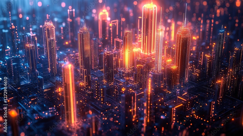 An AI-powered simulation visualizing the evolution of a futuristic city An AI-powered simulation visualizing the evolution of a futuristic city