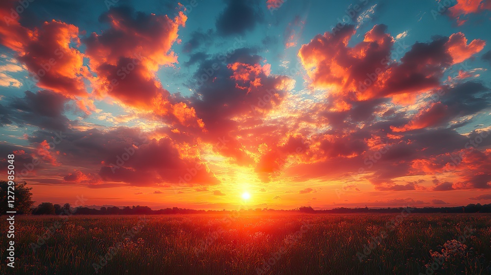 Fototapeta premium majestic 4k time lapse stunning sunrise sunset landscape with moving clouds nature s breathtaking light show generative ai