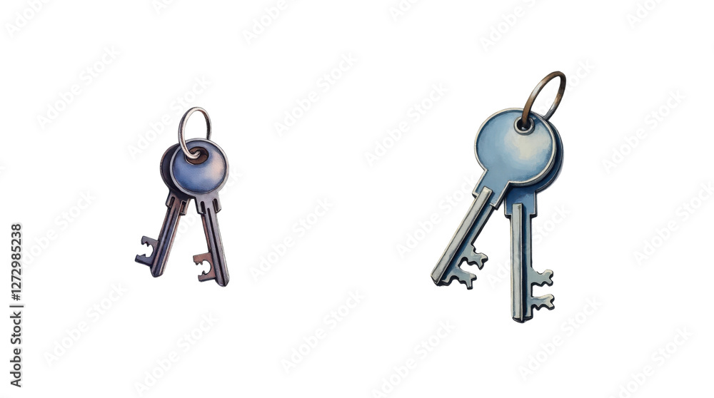 Business idea mockup with transparent background elements key decoration in a creative environment