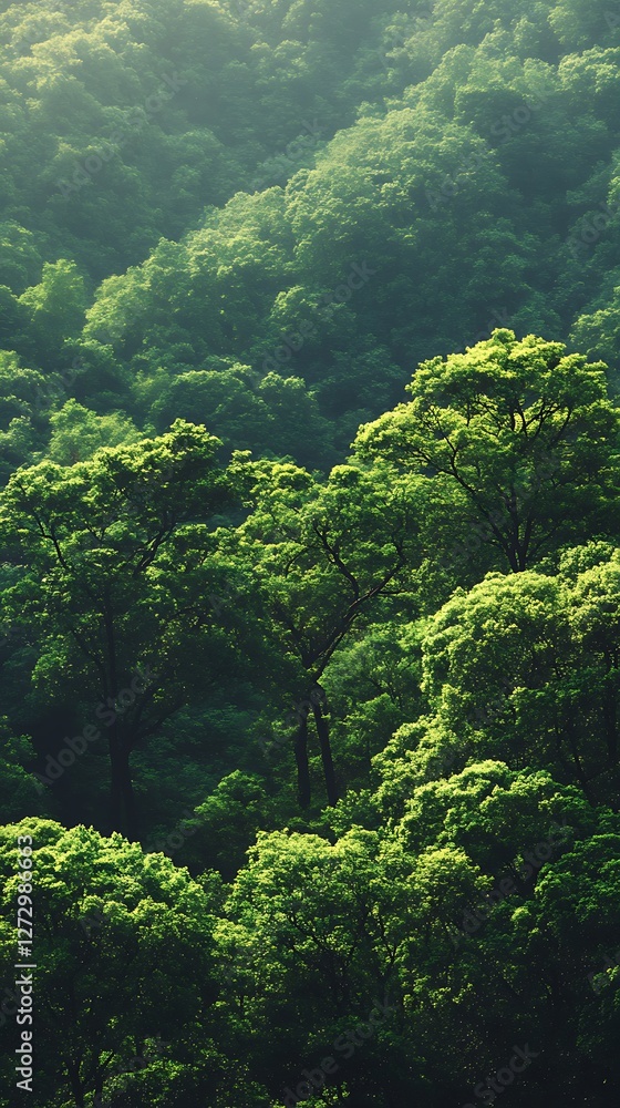 fresh green foliage glowing under morning sunlight image fresh green foliage glowing under morning sunlight image