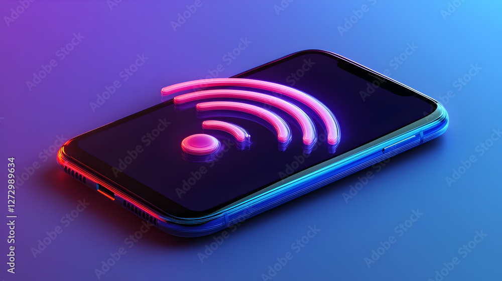 Smartphone Wifi Signal Neon Lights Smartphone Wifi Signal Neon Lights