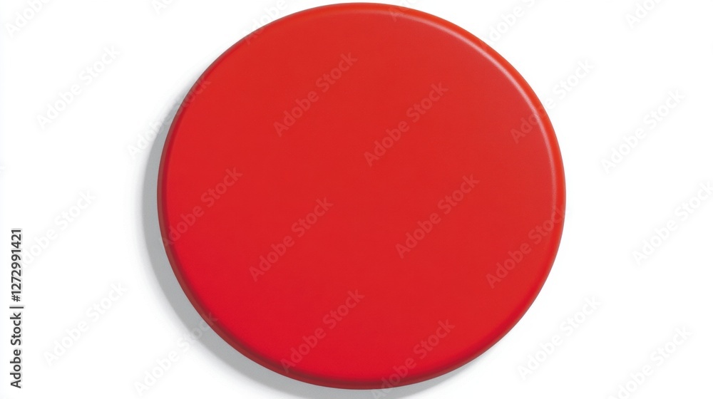 Bright Red Circular Shape on a White Background with Minimalist Design Elements Bright Red Circular Shape on a White Background with Minimalist Design Elements