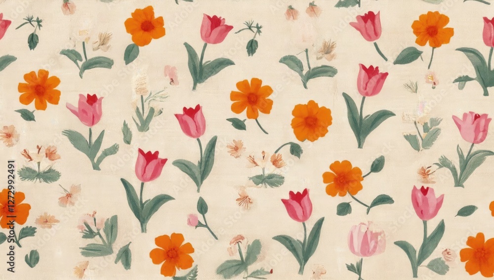 Floral Fantasy: A vibrant and intricate floral pattern with an abundance of colorful blooms, capturing the essence of spring and natural beauty. Floral Fantasy: A vibrant and intricate floral pattern with an abundance of colorful blooms, capturing the essence of spring and natural beauty.