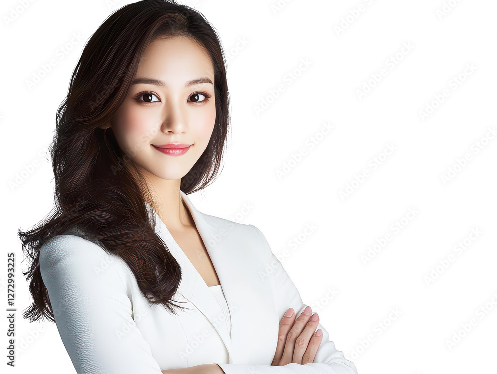 Stylish woman in white suit, a portrait of modern elegance and confidence elegant Stylish woman in white suit, a portrait of modern elegance and confidence elegant